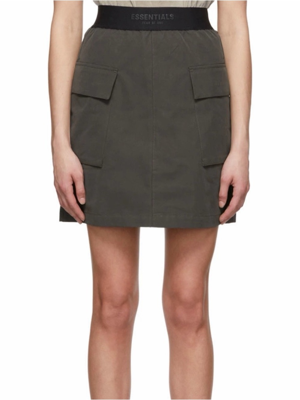 FOG Fear of God Essentials Women’s Cargo Mini Skirt Iron Grey Sz Small